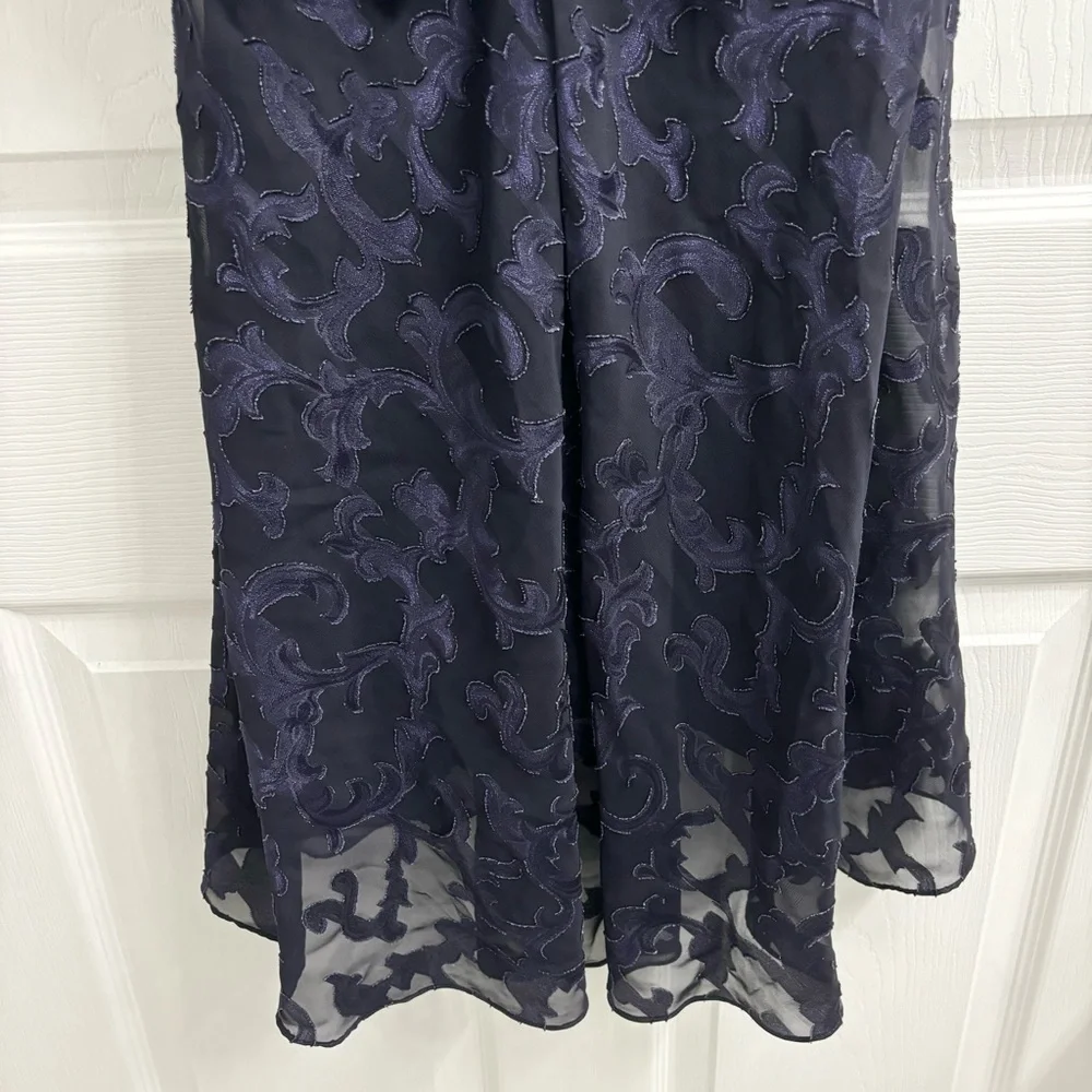 Vintage Victoria’s Secret Babydoll Lingerie Top Navy Blue Med Gold Label Sheer